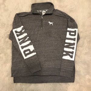 💗VSPINK QUARTER ZIP PULLOVER SZ S💗